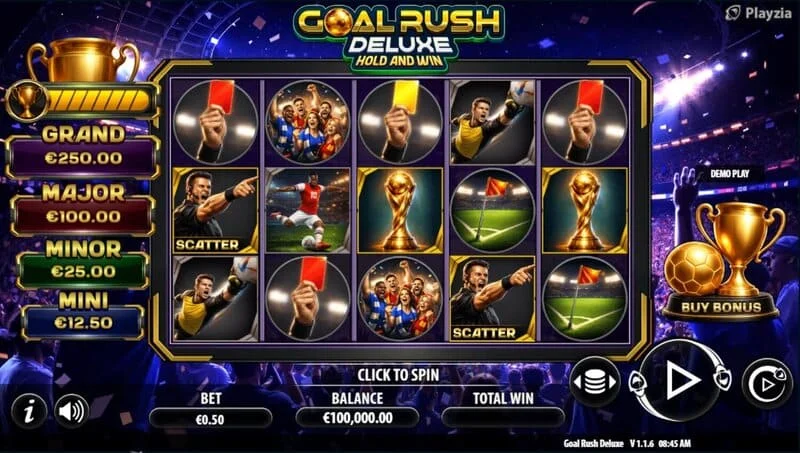 Goal Rush Deluxe - Spielbildschirm im Free Spins Modus